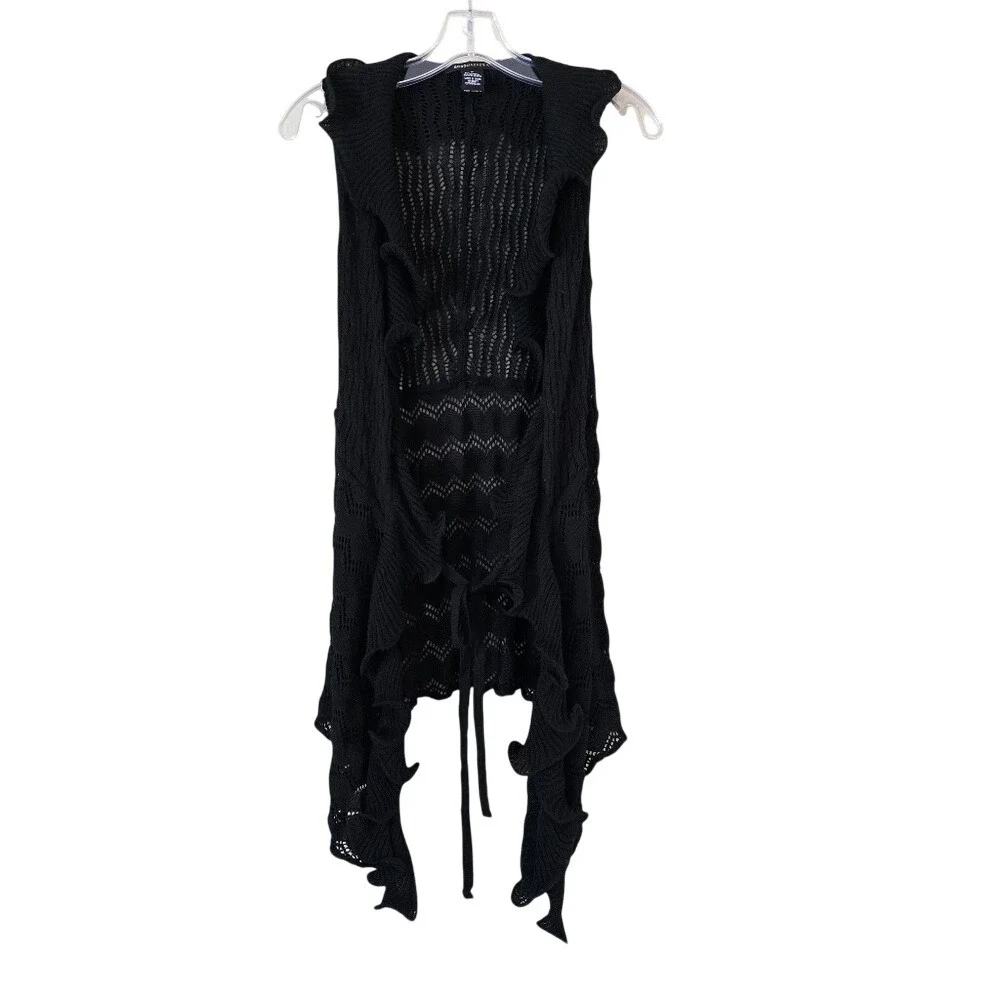 BCBG Womens Black knit vest Y2k Size‎ Medium Bohemian